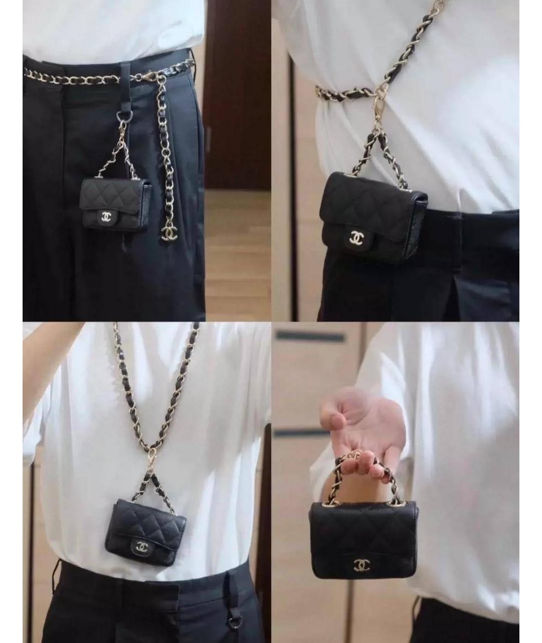 CHANEL Черная кожаная поясная сумка, фото 2