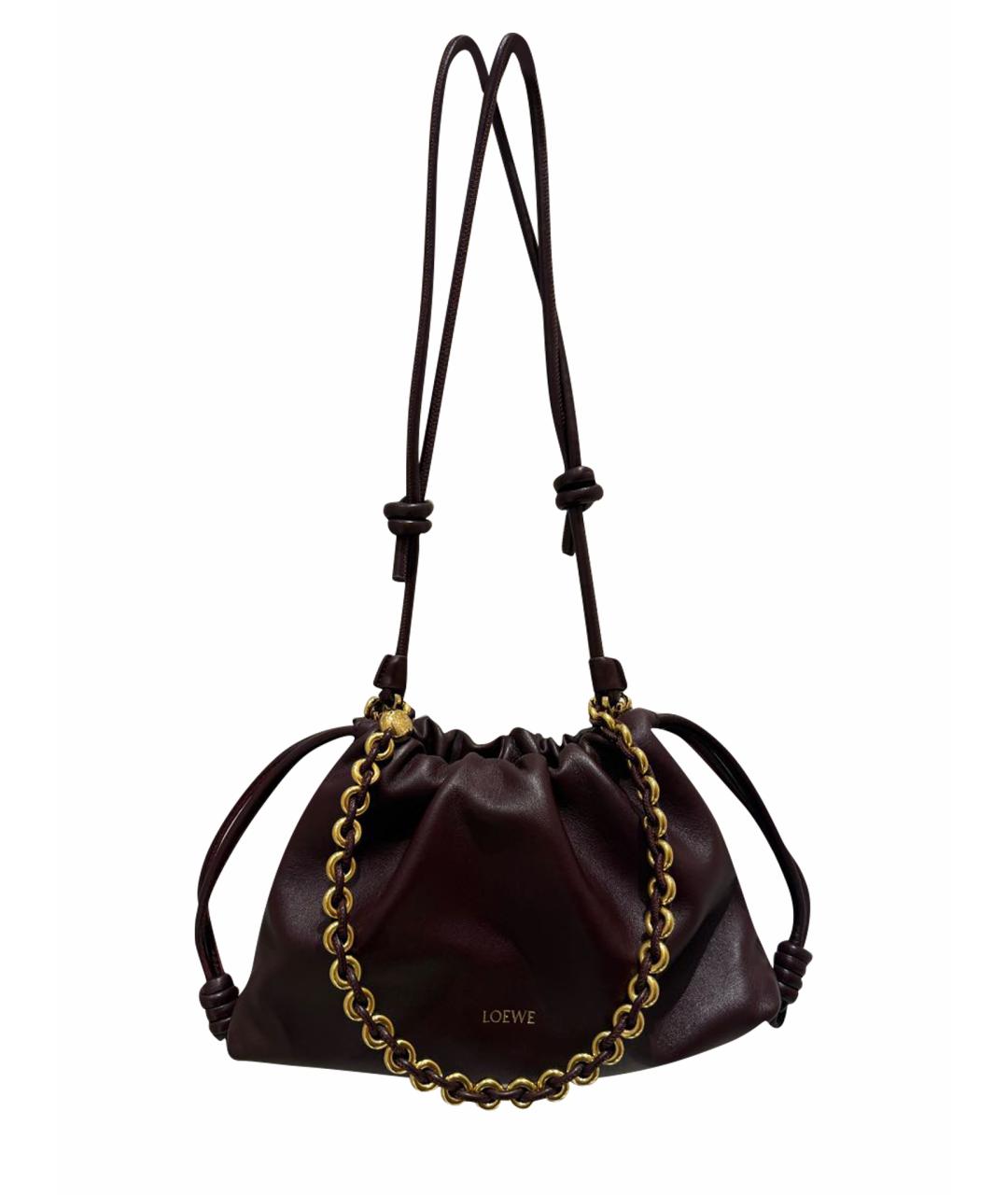 LOEWE Бордовая кожаная сумка через плечо, фото 1