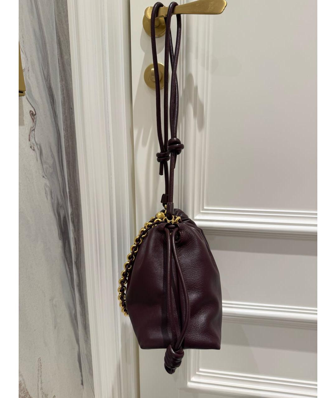 LOEWE Бордовая кожаная сумка через плечо, фото 2