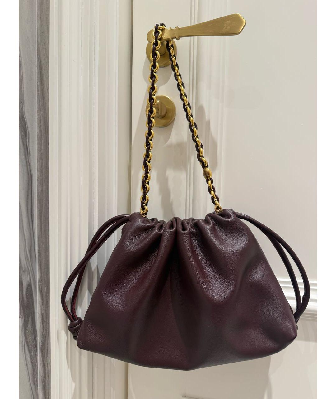 LOEWE Бордовая кожаная сумка через плечо, фото 3