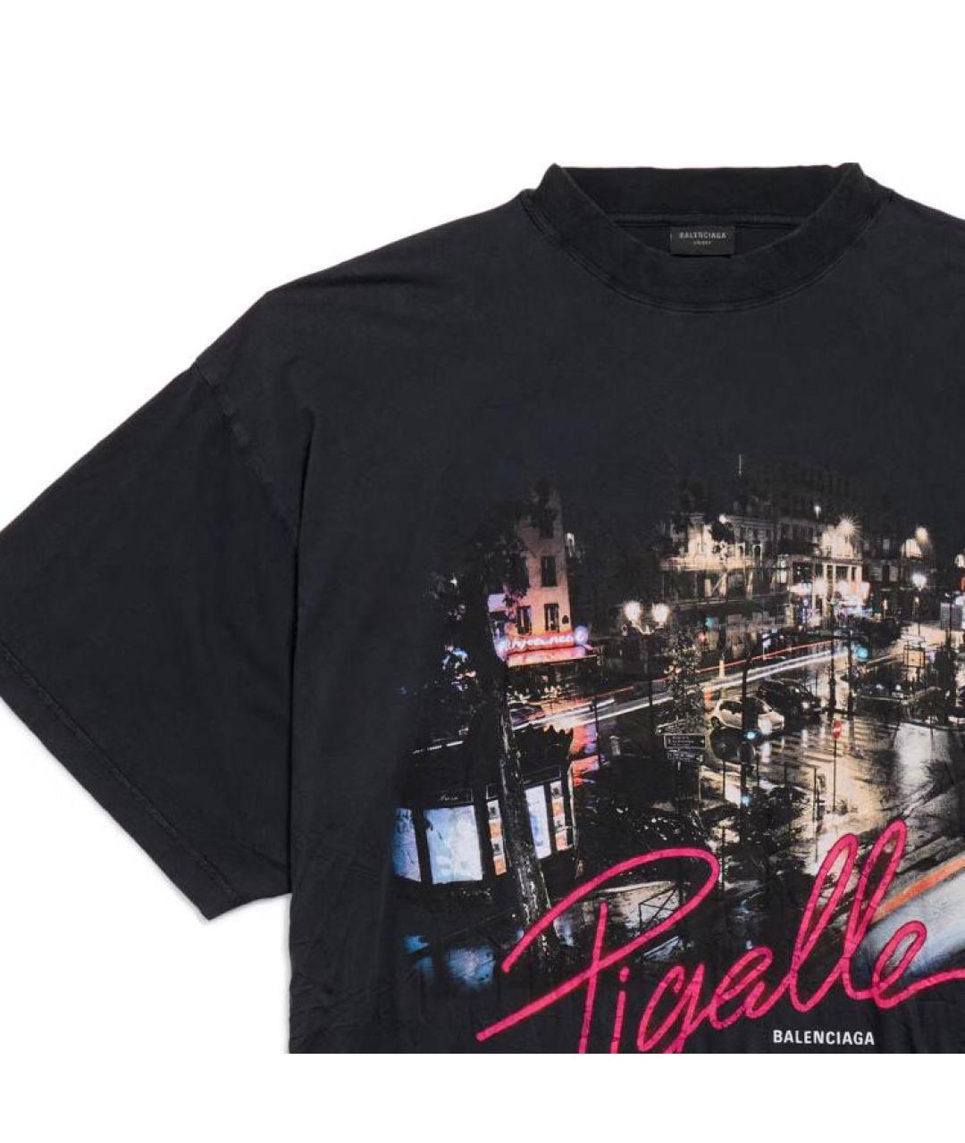 BALENCIAGA Черная хлопковая футболка, фото 5