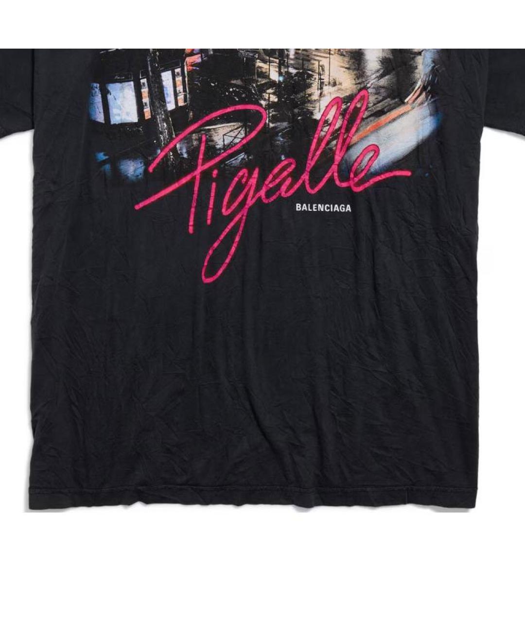 BALENCIAGA Черная хлопковая футболка, фото 7