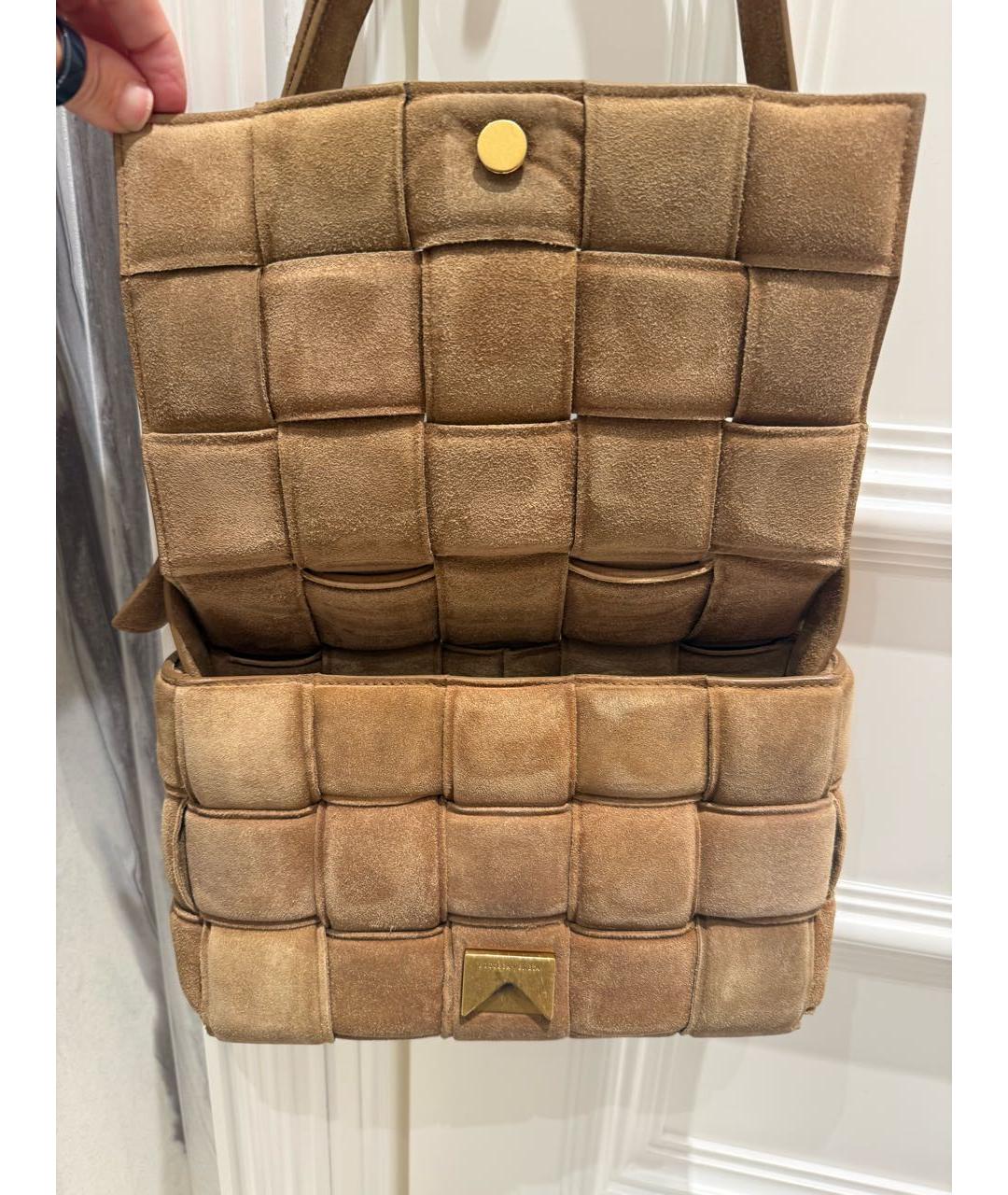 BOTTEGA VENETA Коричневая замшевая сумка через плечо, фото 3