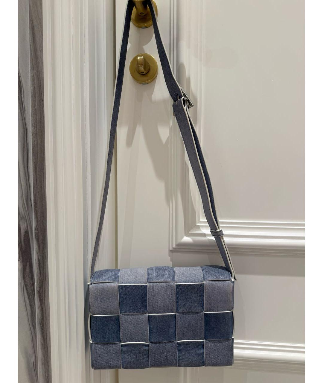 BOTTEGA VENETA Голубая кожаная сумка через плечо, фото 2