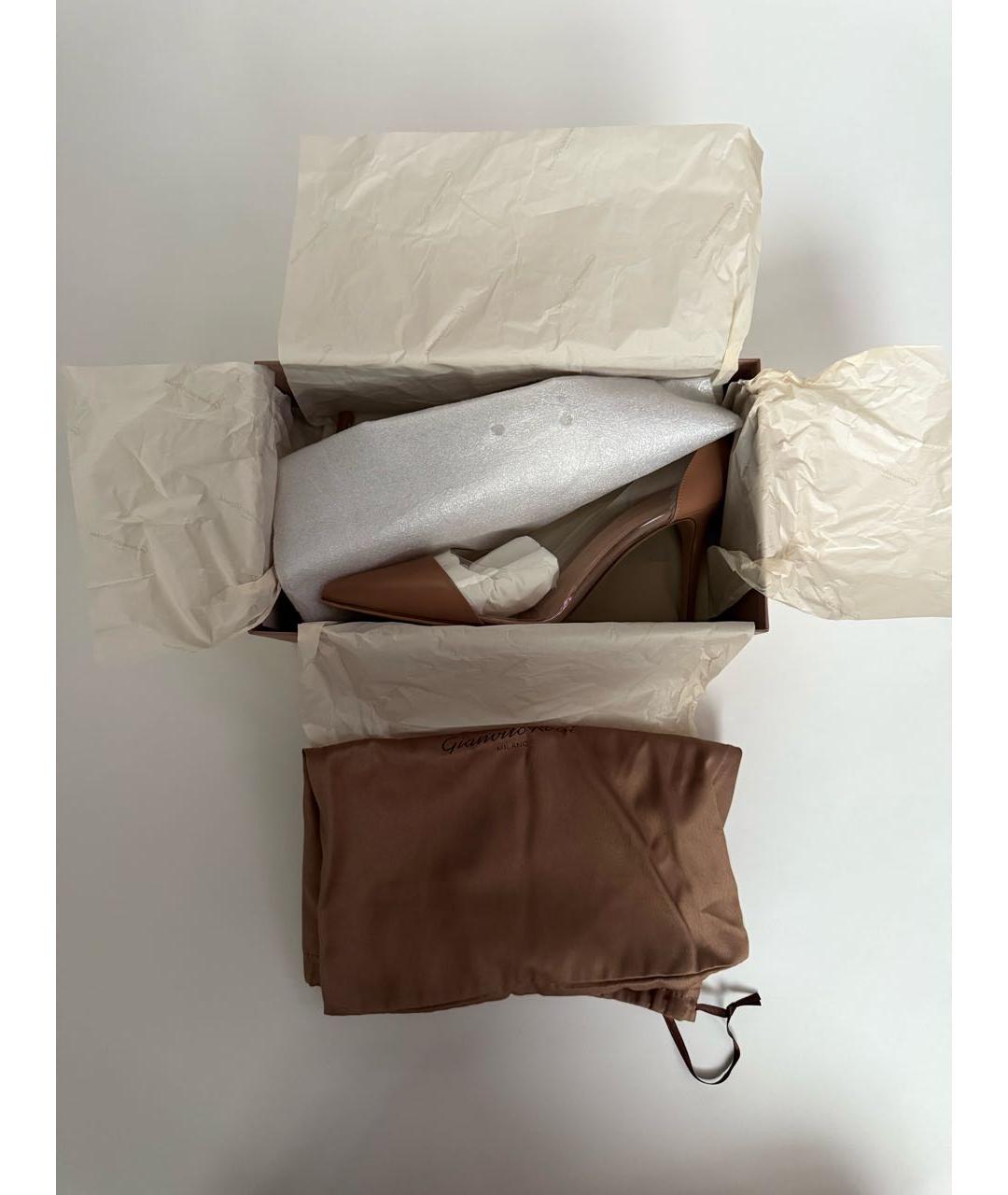 GIANVITO ROSSI Бежевые кожаные туфли, фото 6