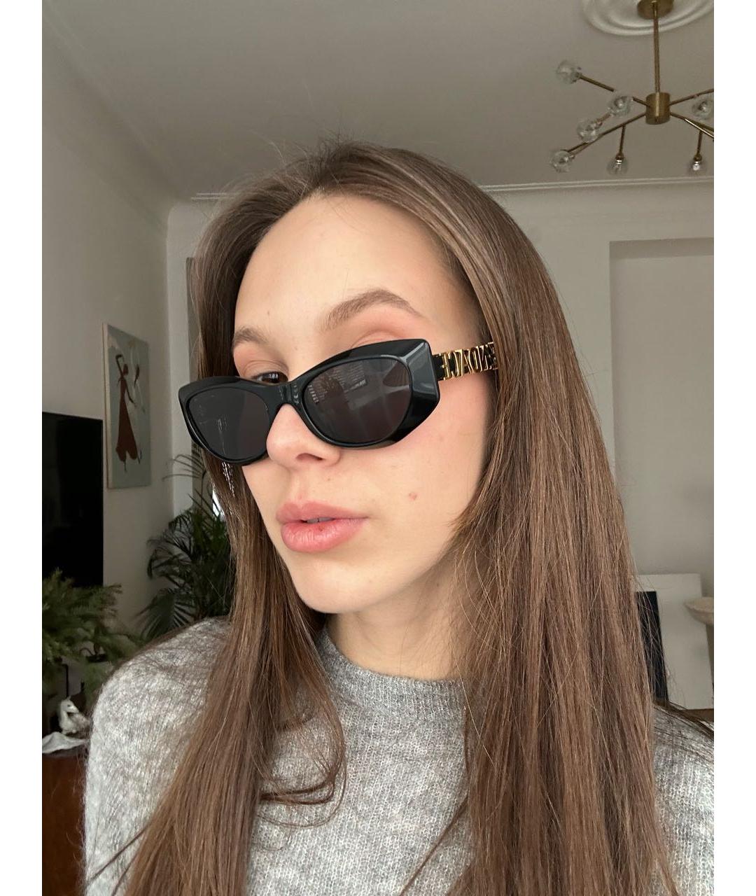 FENDI Черные пластиковые солнцезащитные очки, фото 6