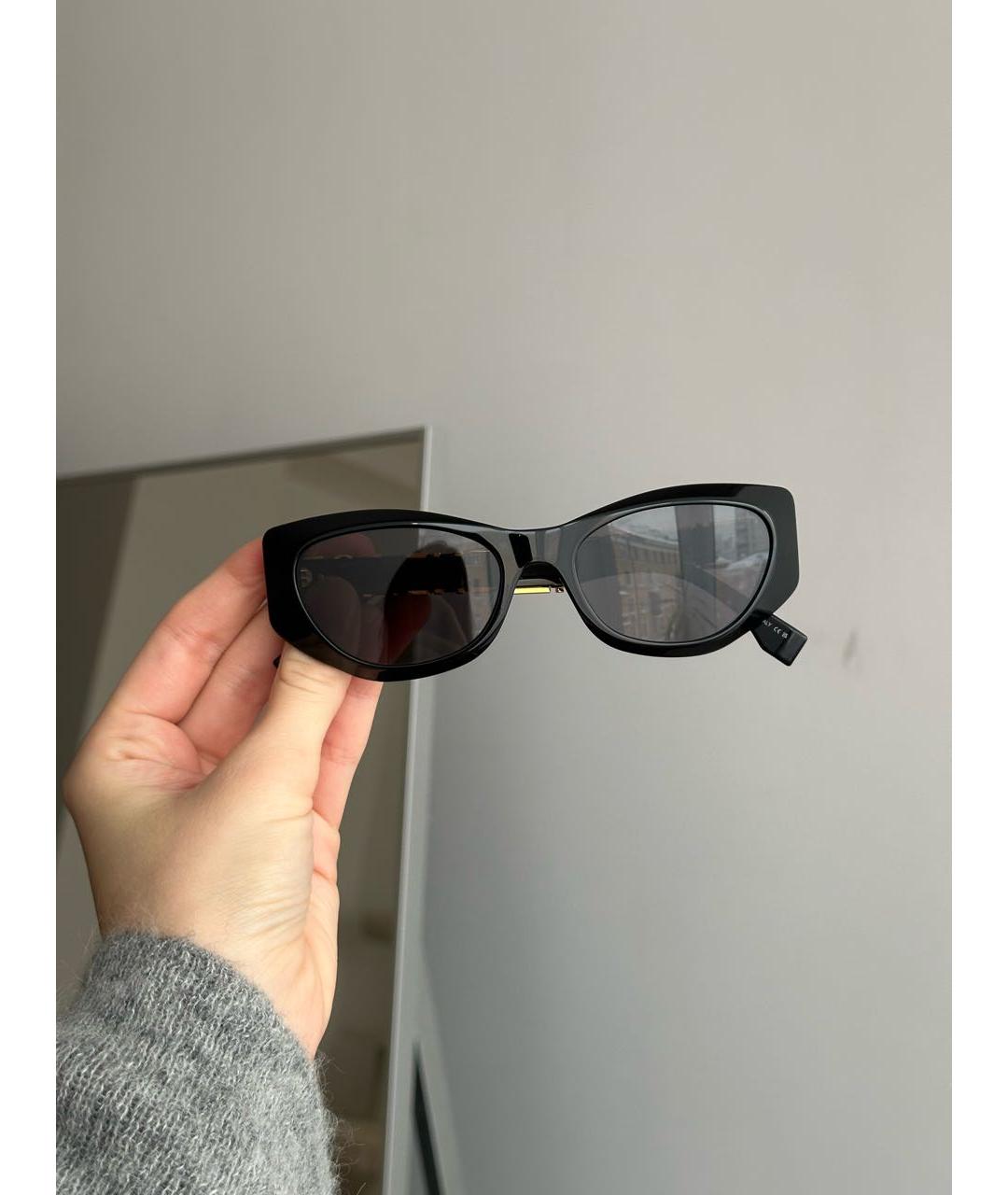 FENDI Черные пластиковые солнцезащитные очки, фото 7