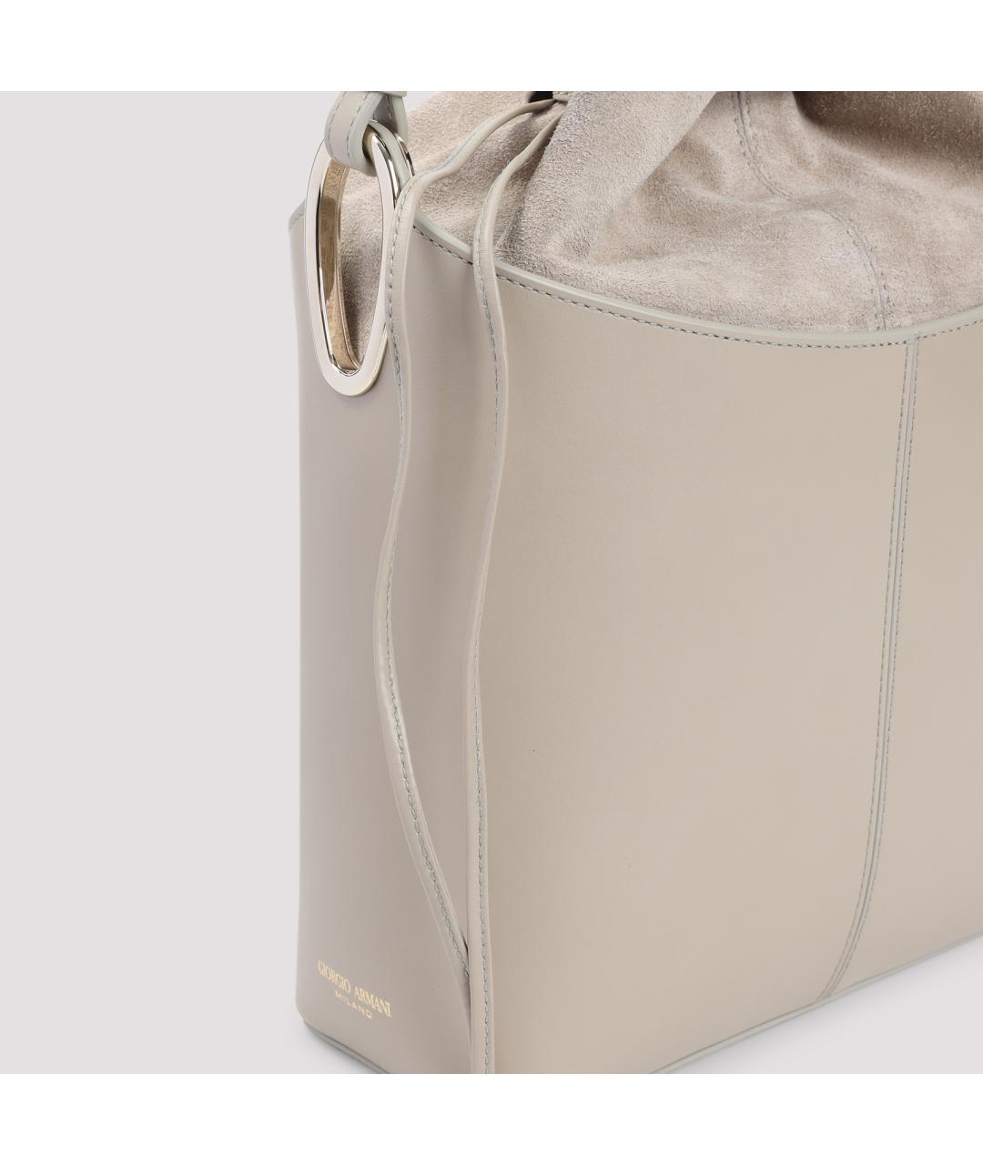 GIORGIO ARMANI Бежевая кожаная сумка через плечо, фото 5