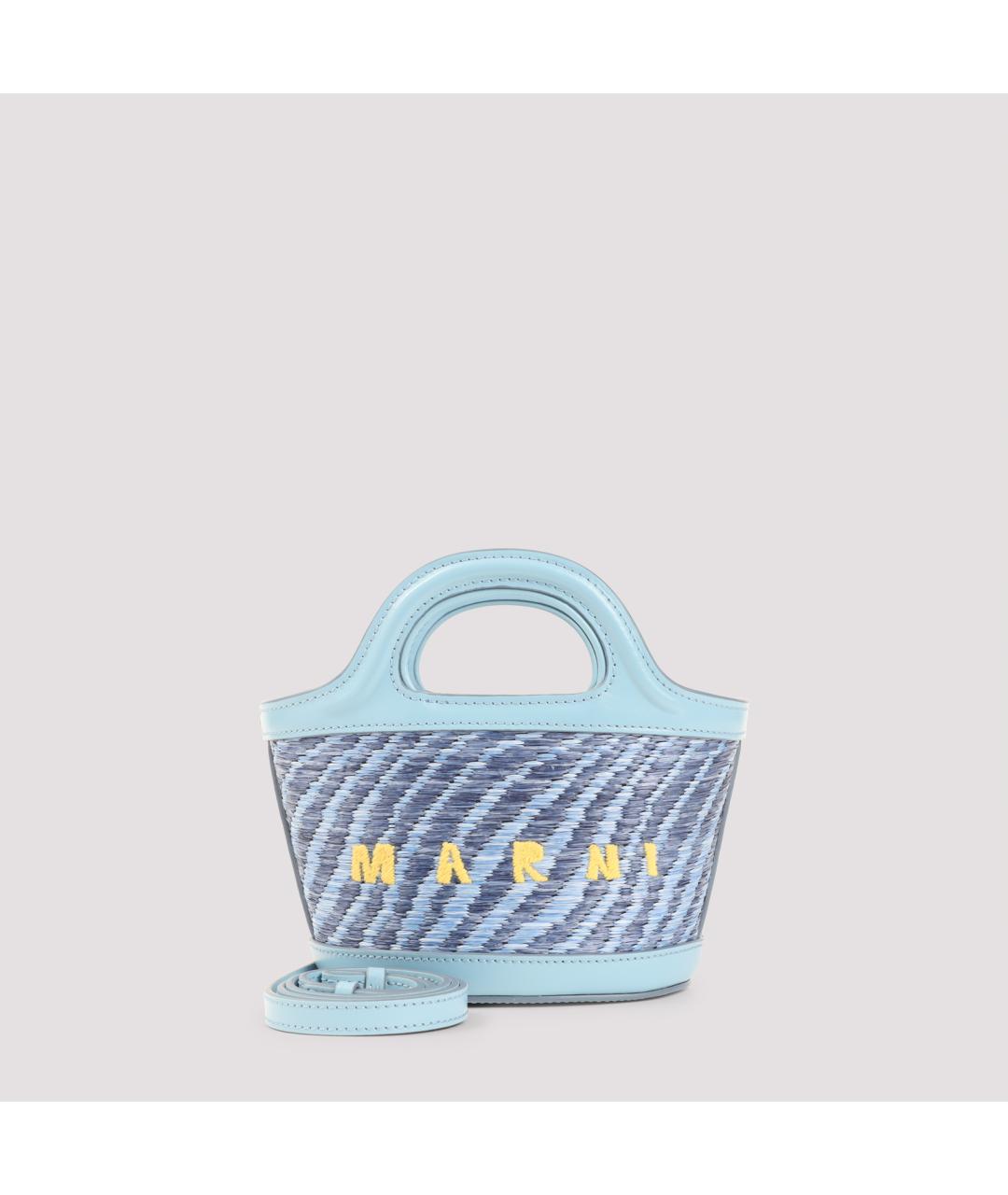 MARNI Голубая синтетическая сумка тоут, фото 2