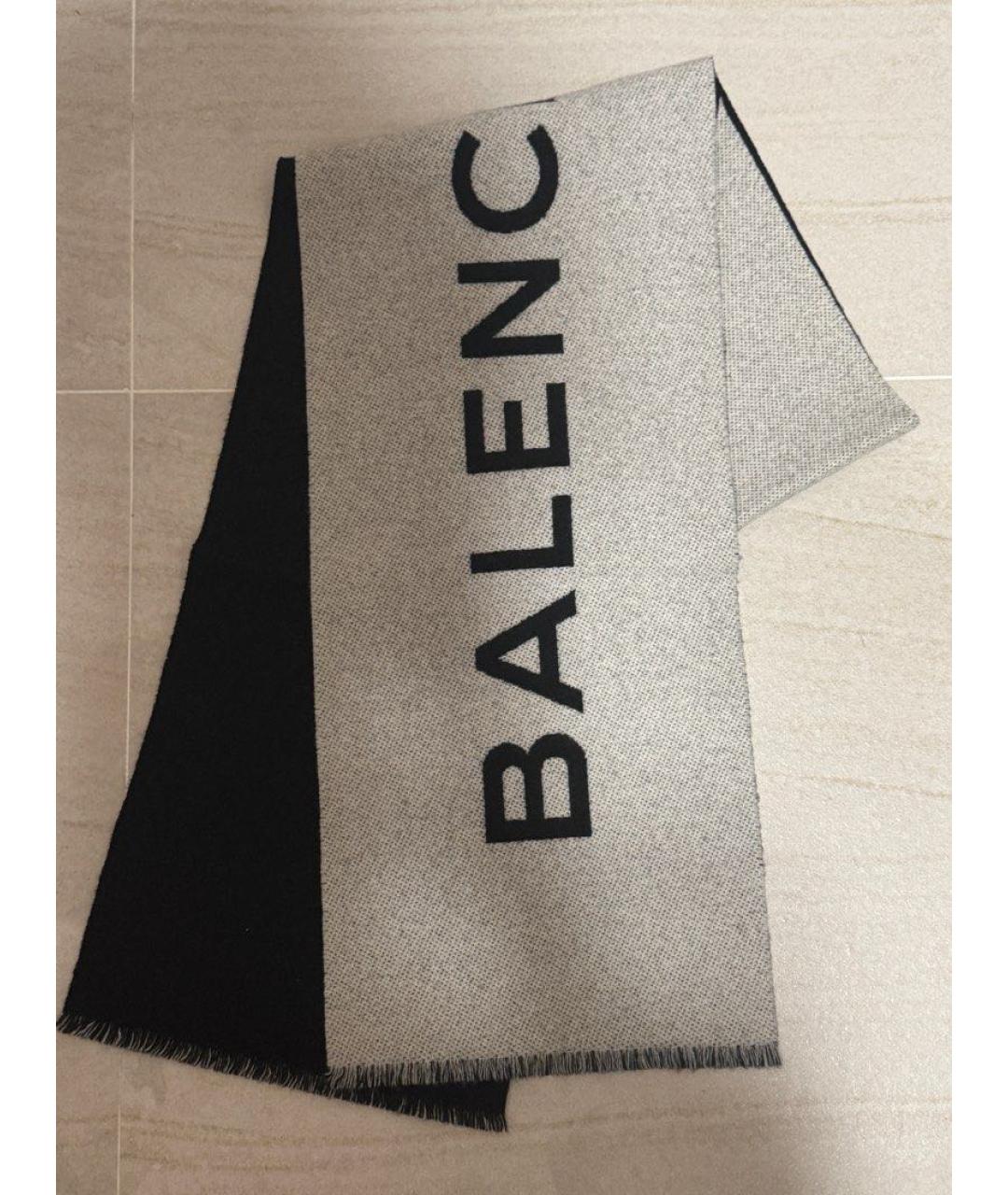 BALENCIAGA Серый кашемировый шарф, фото 9