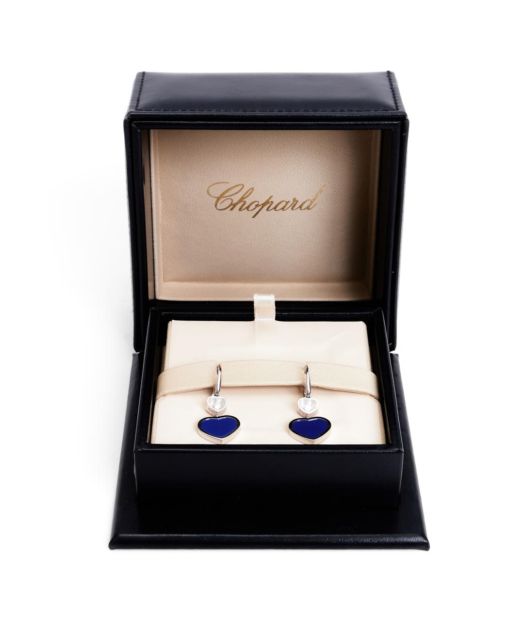 CHOPARD Темно-синие серьги из белого золота, фото 3