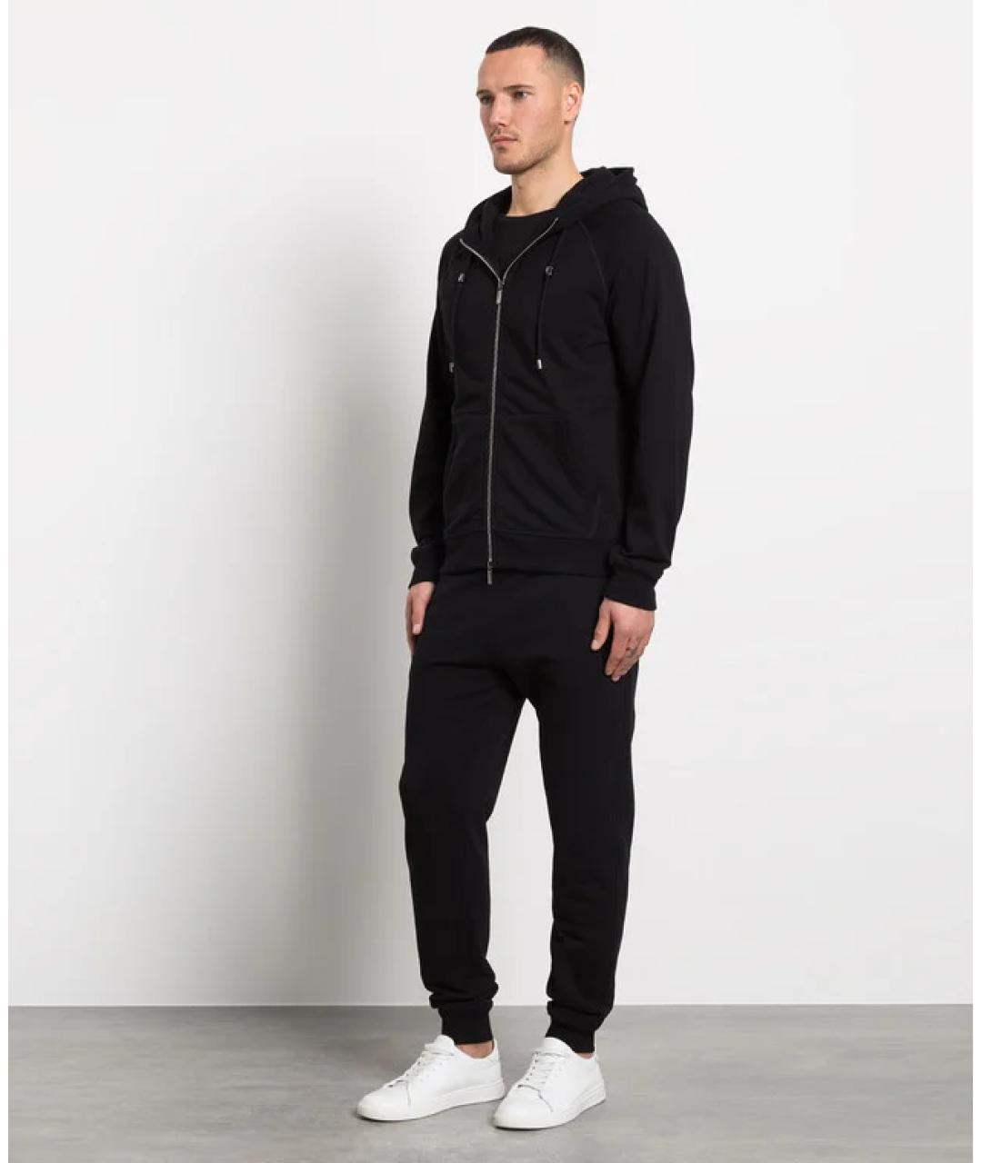 MOORER Черный хлопковый спортивный костюм, фото 2