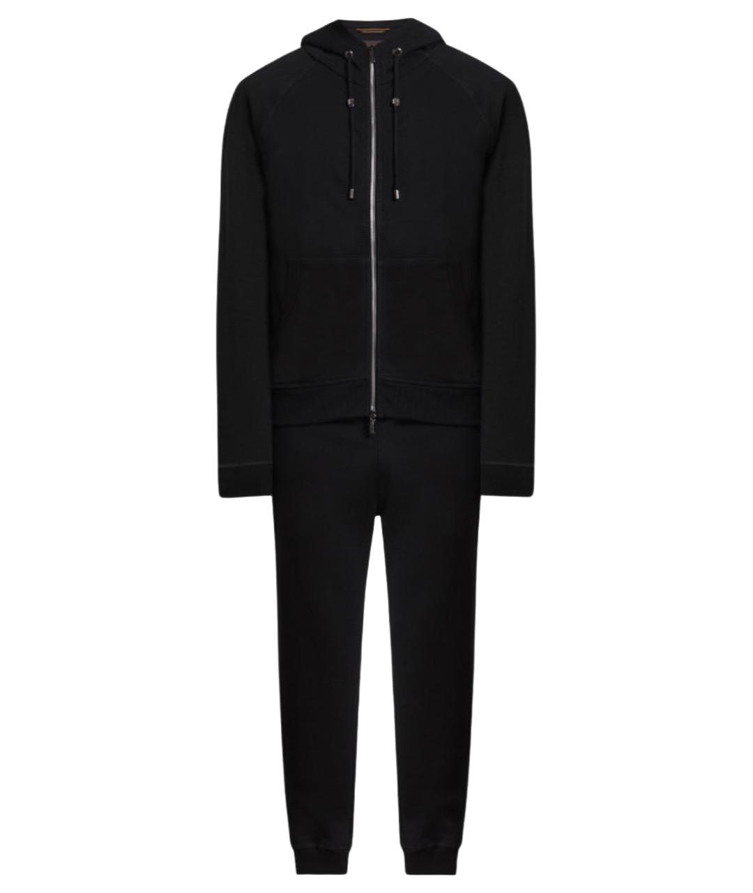 MOORER Черный хлопковый спортивный костюм, фото 1