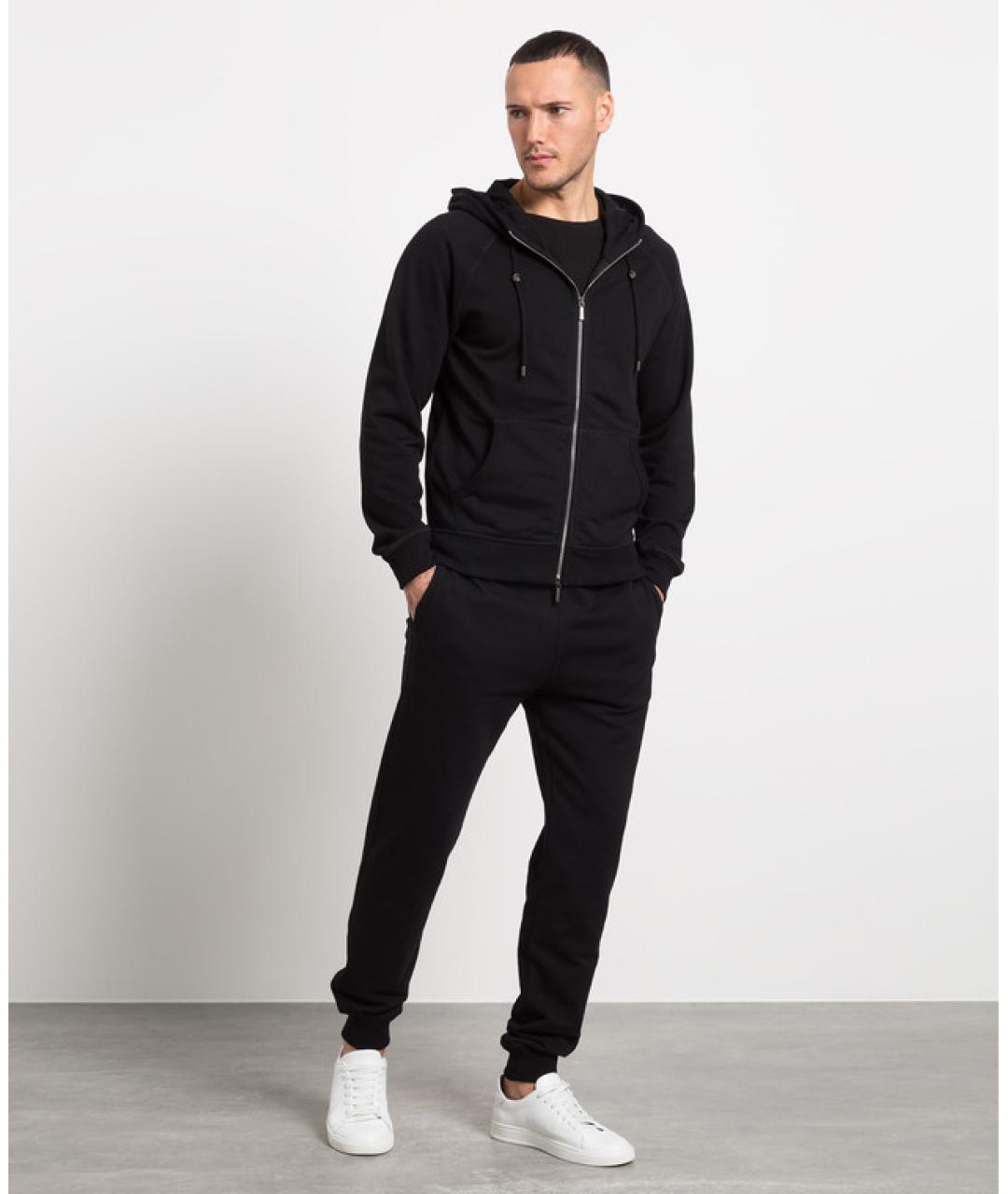 MOORER Черный хлопковый спортивный костюм, фото 3