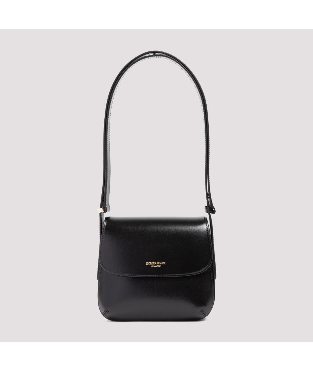 GIORGIO ARMANI Черная кожаная сумка через плечо, фото 2