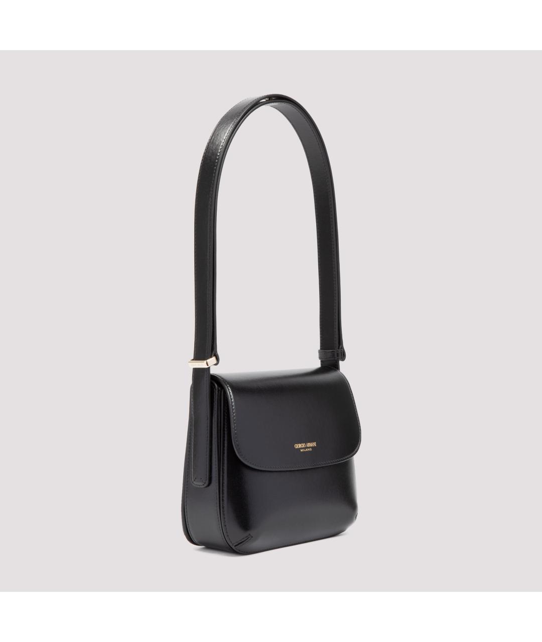 GIORGIO ARMANI Черная кожаная сумка через плечо, фото 4