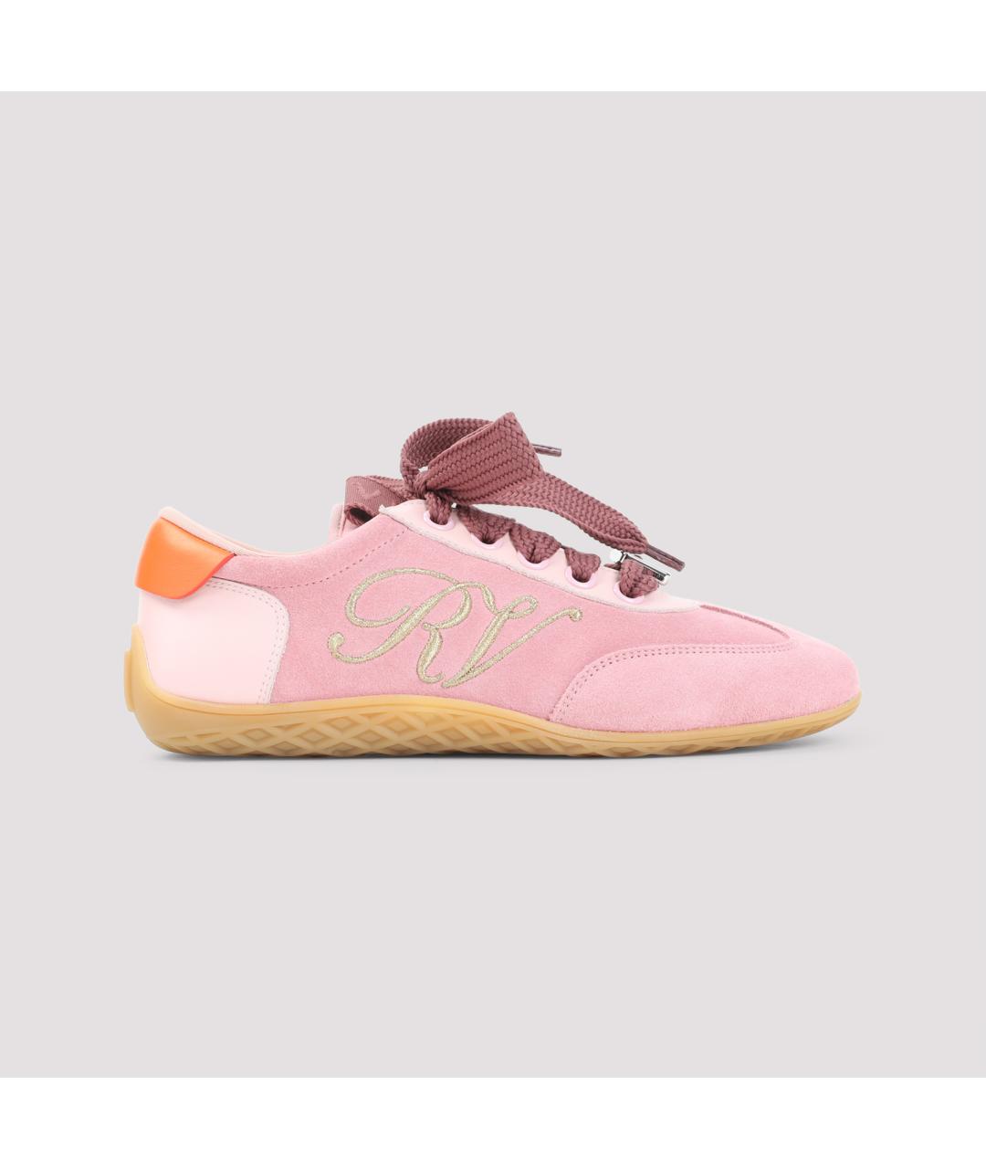 ROGER VIVIER Розовые замшевые кроссовки, фото 3