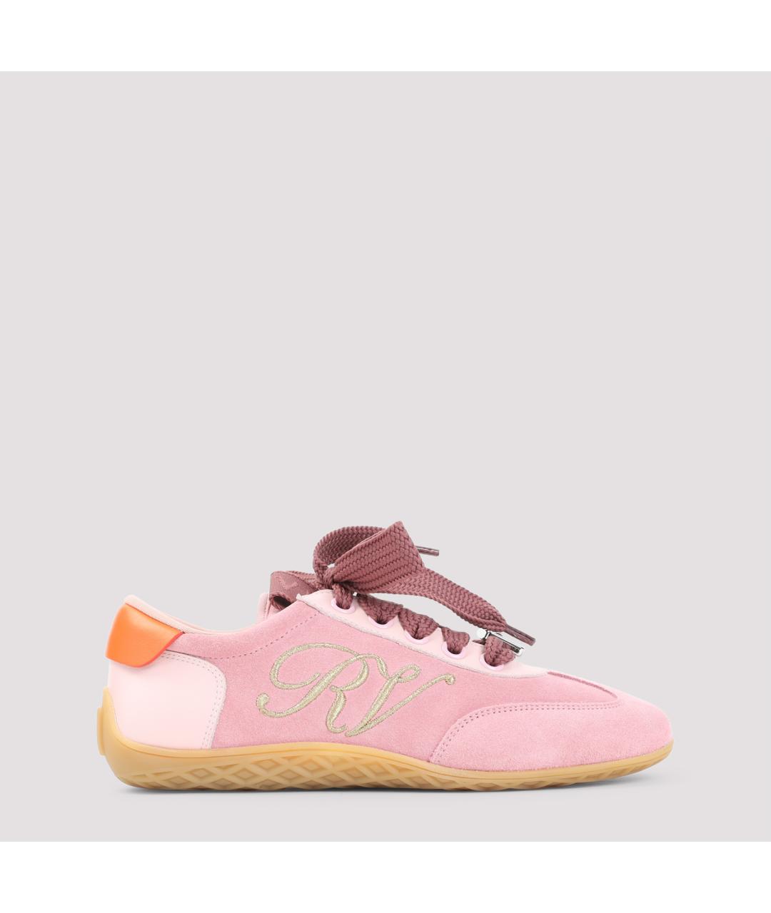 ROGER VIVIER Розовые замшевые кроссовки, фото 2