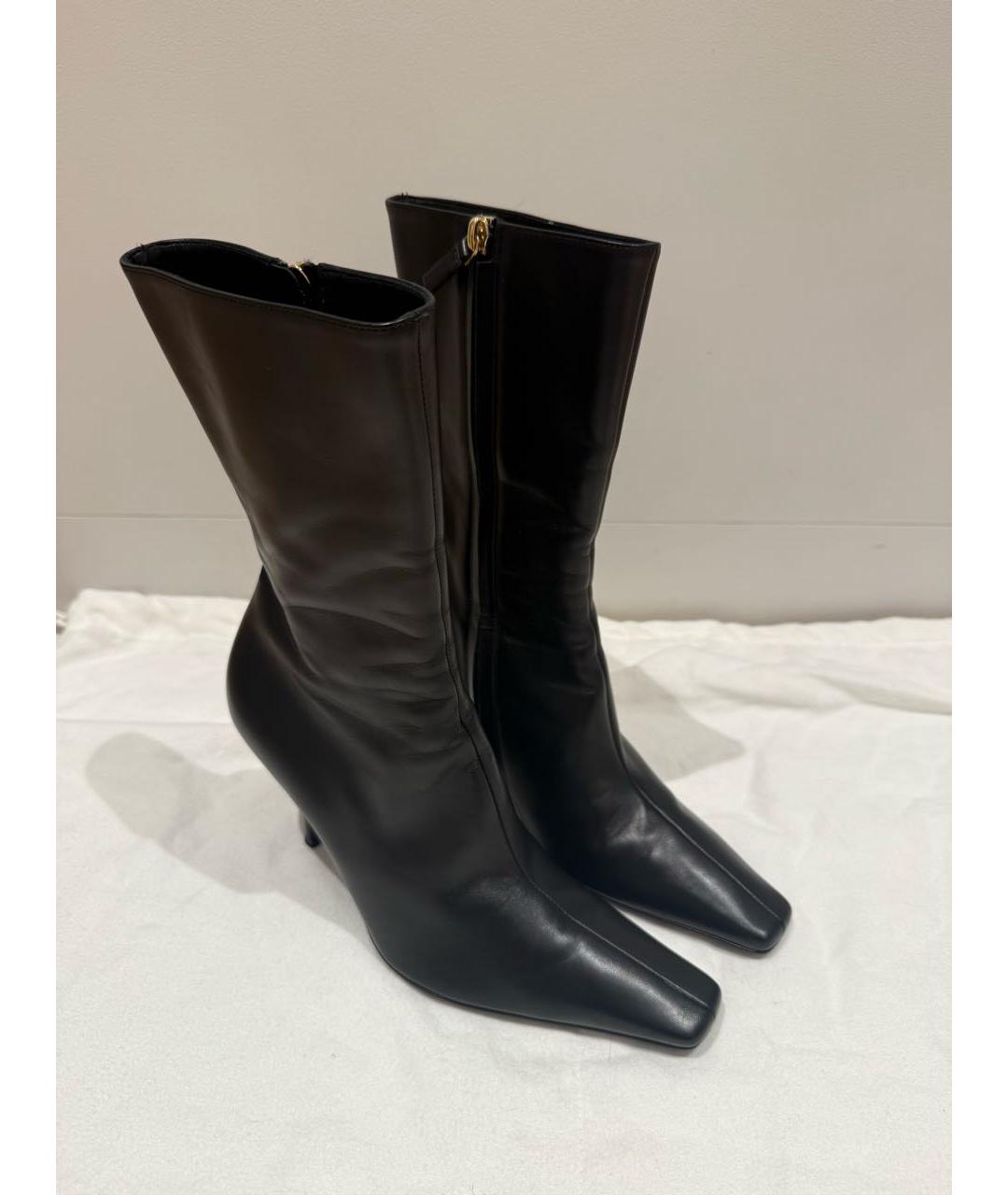 THE ROW Черные кожаные ботильоны, фото 7