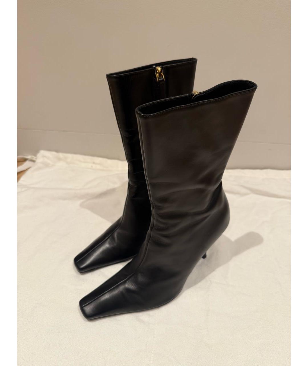 THE ROW Черные кожаные ботильоны, фото 3