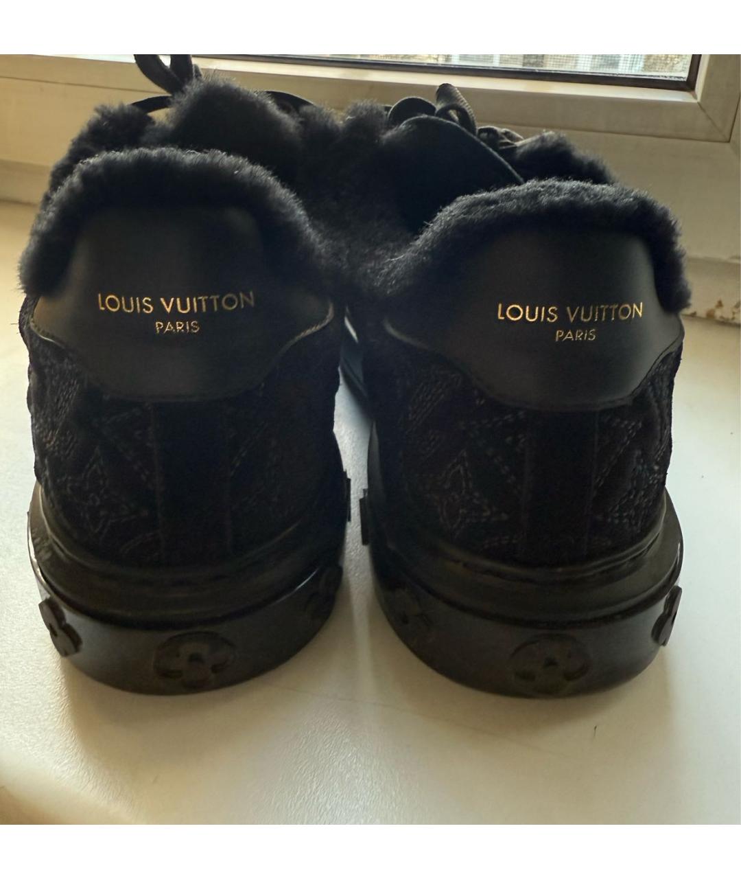 LOUIS VUITTON Черные замшевые кроссовки, фото 4