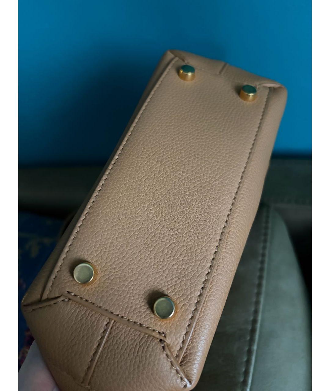 BOTTEGA VENETA Коричневая кожаная сумка с короткими ручками, фото 5