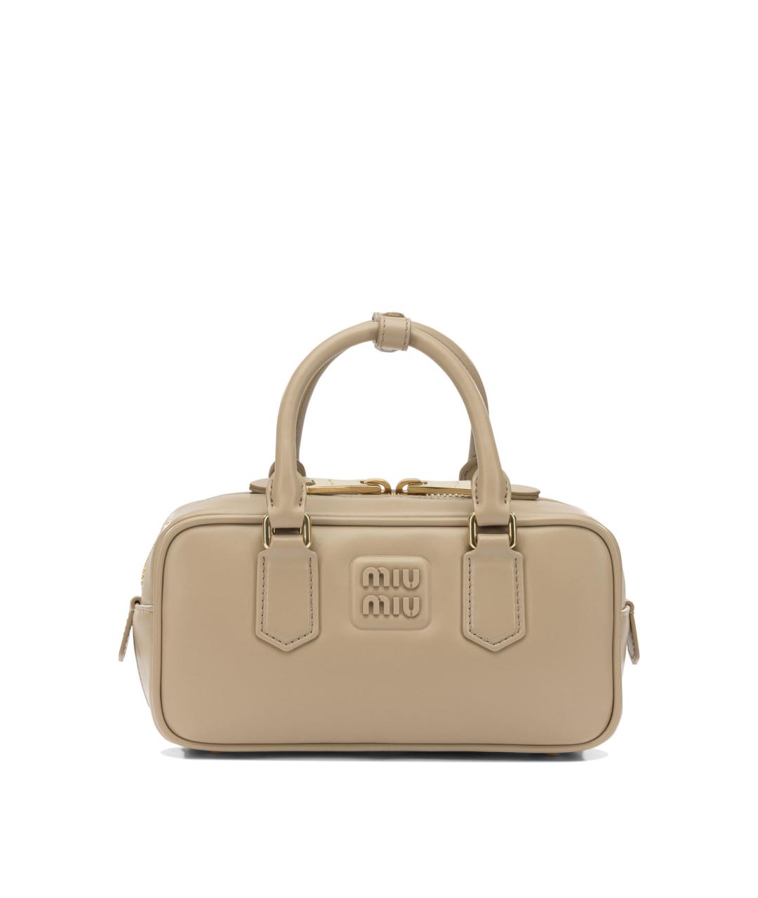 MIU MIU Бежевая кожаная сумка тоут, фото 1