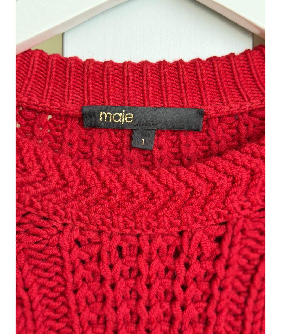 MAJE Красный шерстяной джемпер / свитер, фото 4