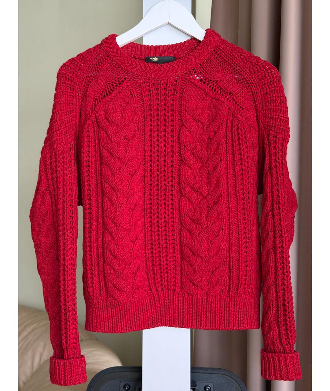 MAJE Красный шерстяной джемпер / свитер, фото 8