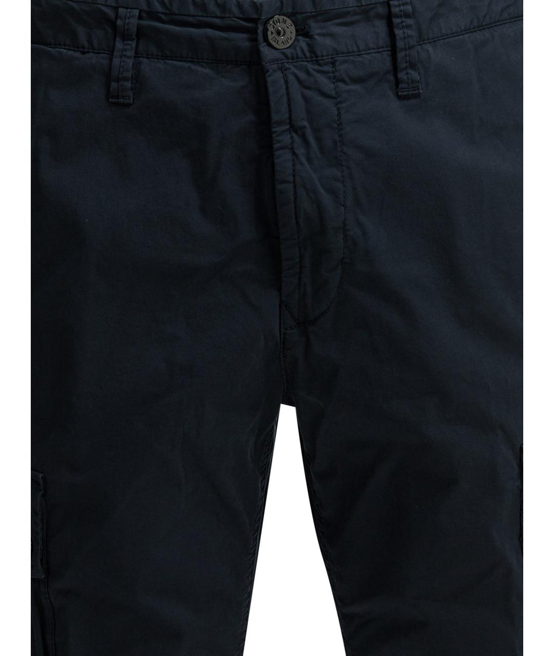 STONE ISLAND Темно-синие хлопковые шорты, фото 3
