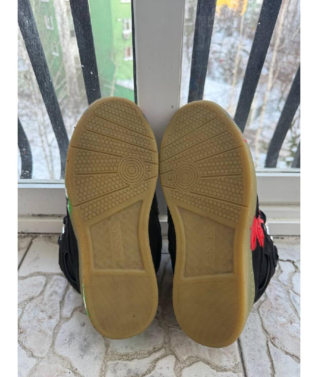 LANVIN Черные низкие кроссовки / кеды, фото 7