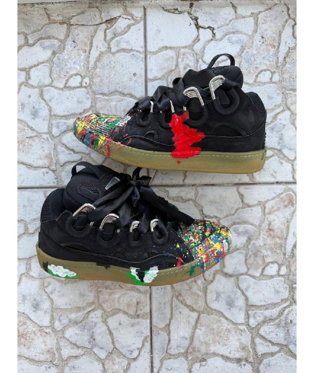 LANVIN Черные низкие кроссовки / кеды, фото 8