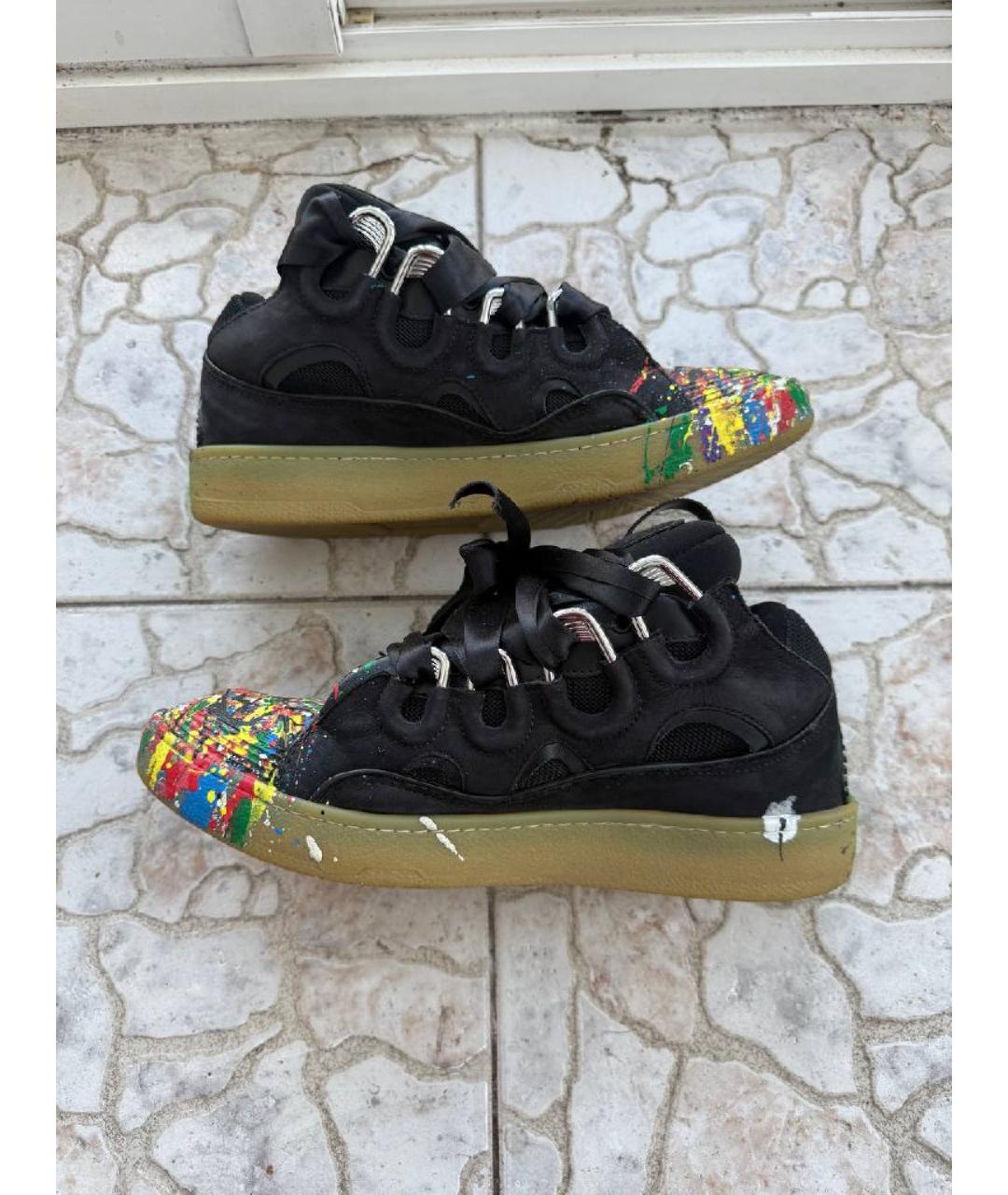 LANVIN Черные низкие кроссовки / кеды, фото 5