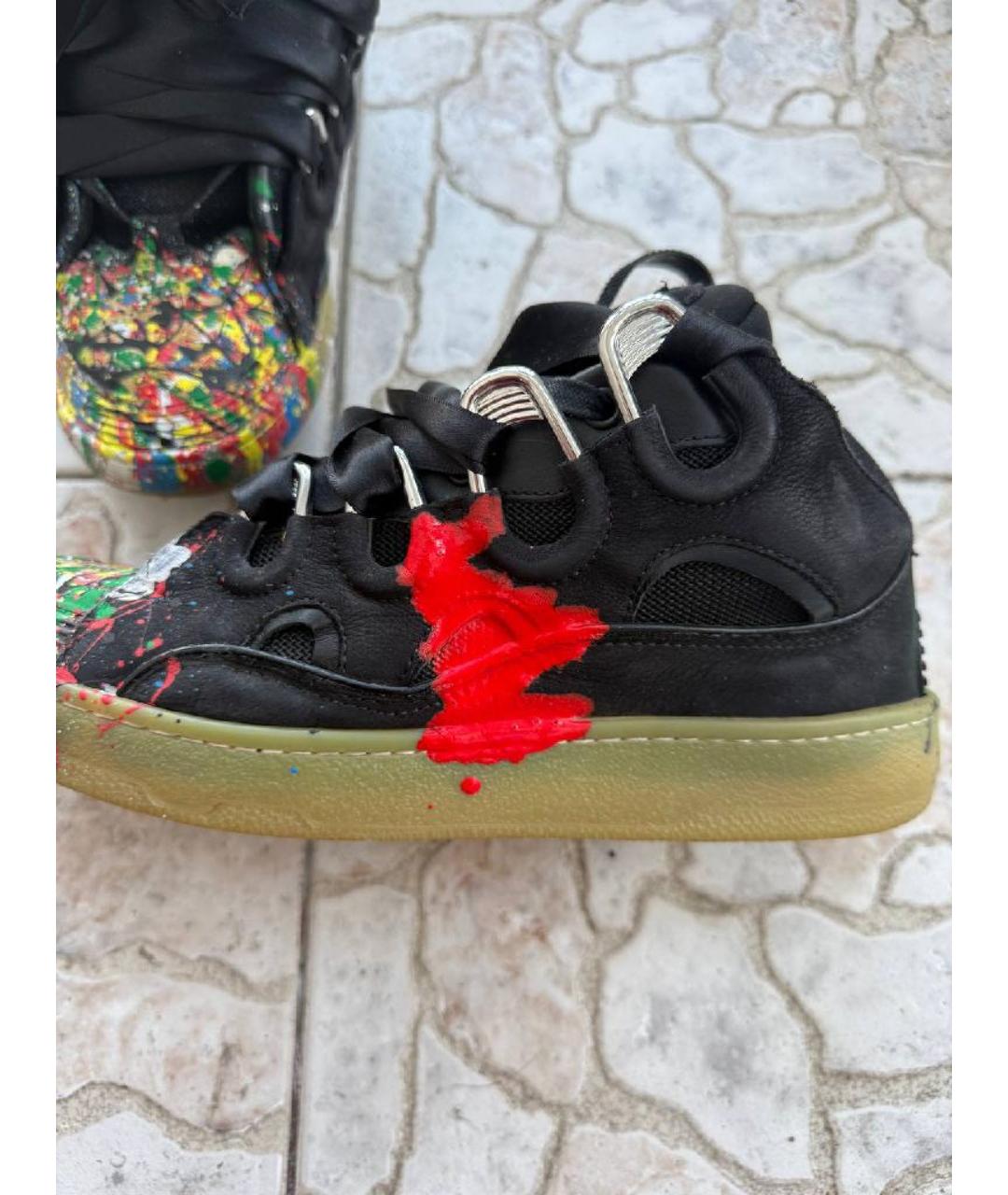 LANVIN Черные низкие кроссовки / кеды, фото 6