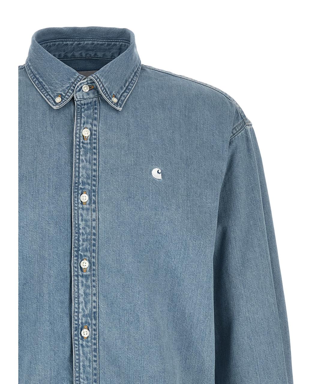 CARHARTT WIP Голубая хлопковая кэжуал рубашка, фото 3