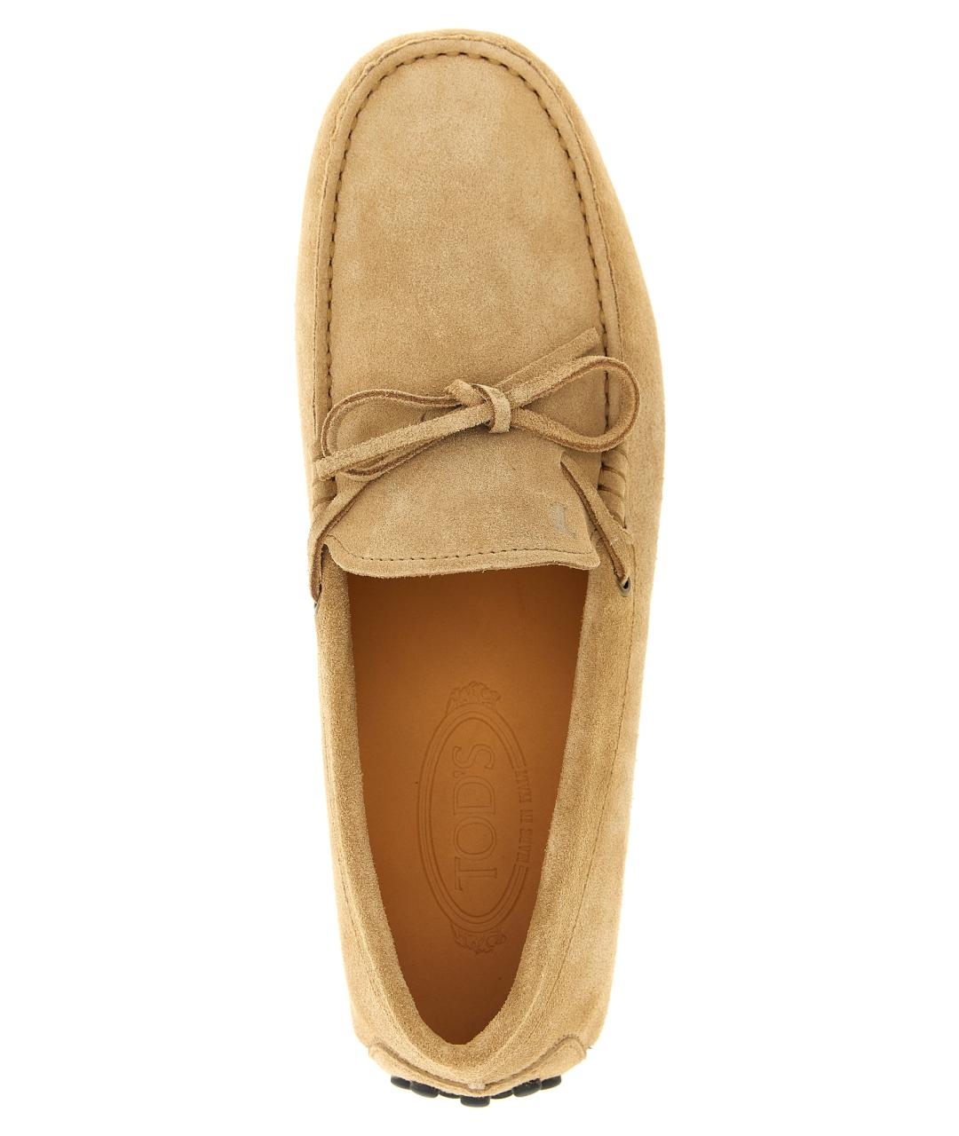 TOD'S Бежевые замшевые лоферы, фото 4