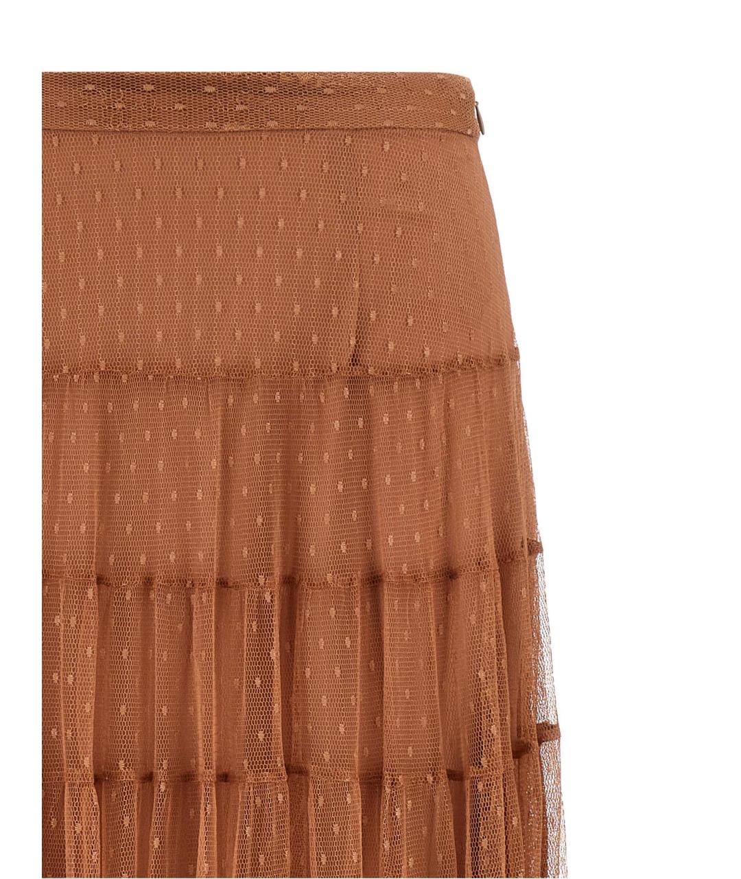TWIN-SET Коричневая полиэстеровая юбка макси, фото 3