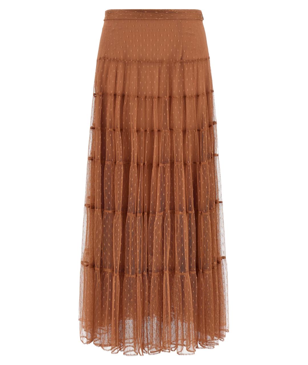 TWIN-SET Коричневая полиэстеровая юбка макси, фото 1