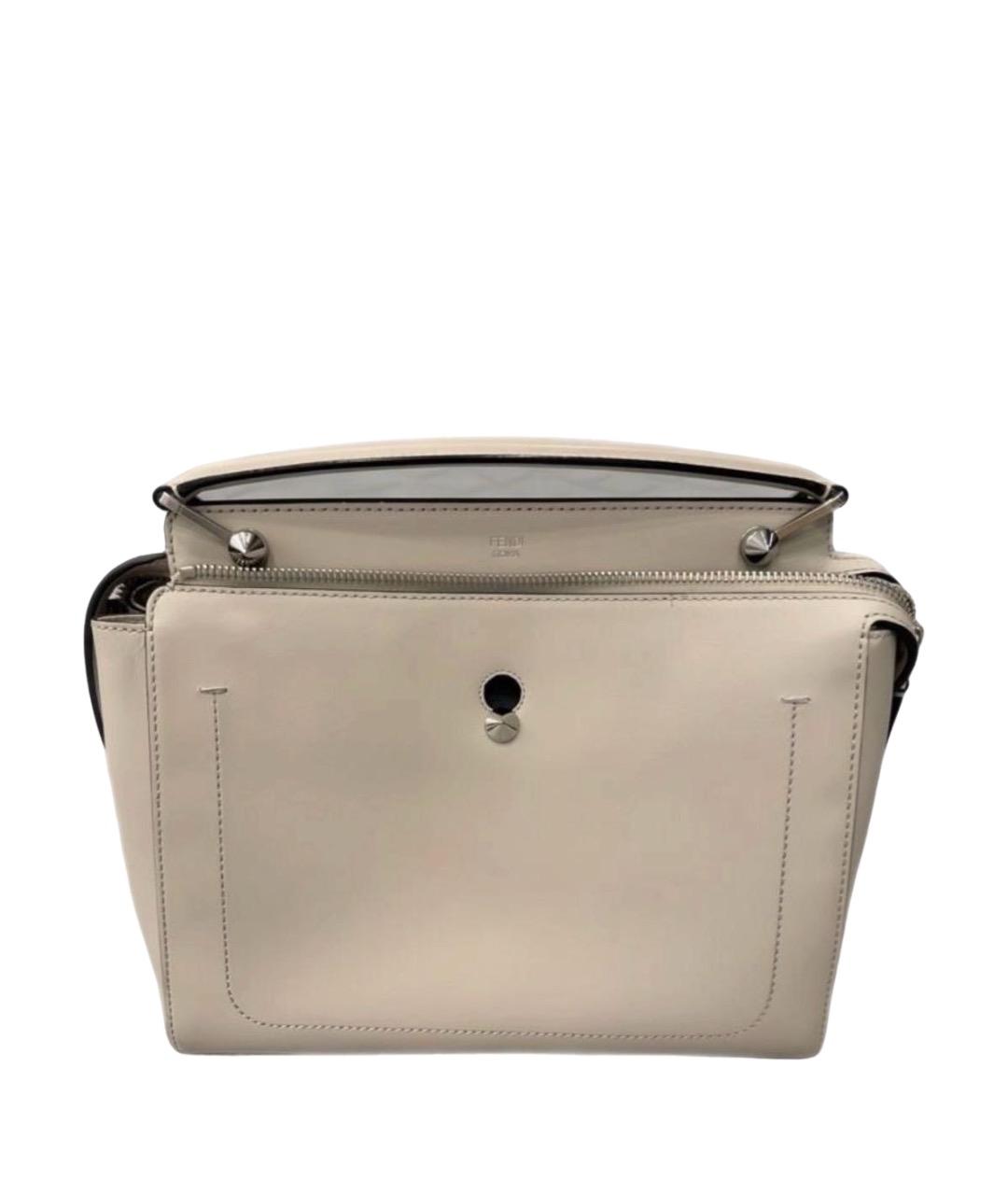 FENDI Бежевая кожаная сумка через плечо, фото 1