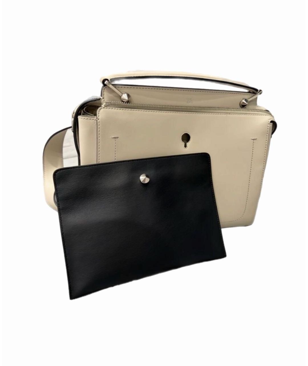 FENDI Бежевая кожаная сумка через плечо, фото 4