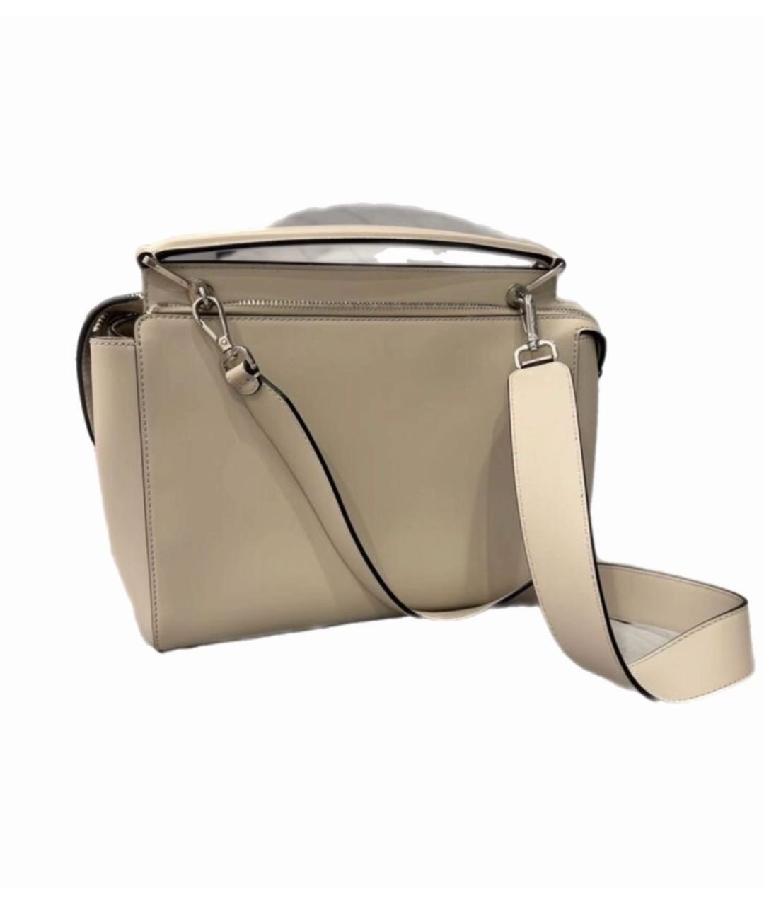 FENDI Бежевая кожаная сумка через плечо, фото 3