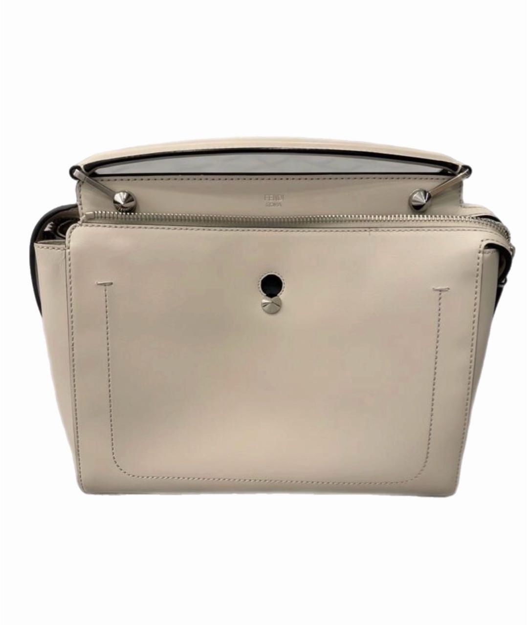 FENDI Бежевая кожаная сумка через плечо, фото 5