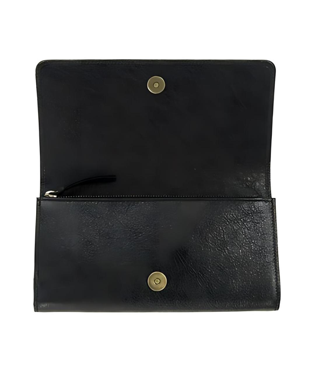 BALENCIAGA Черный кожаный кошелек, фото 3