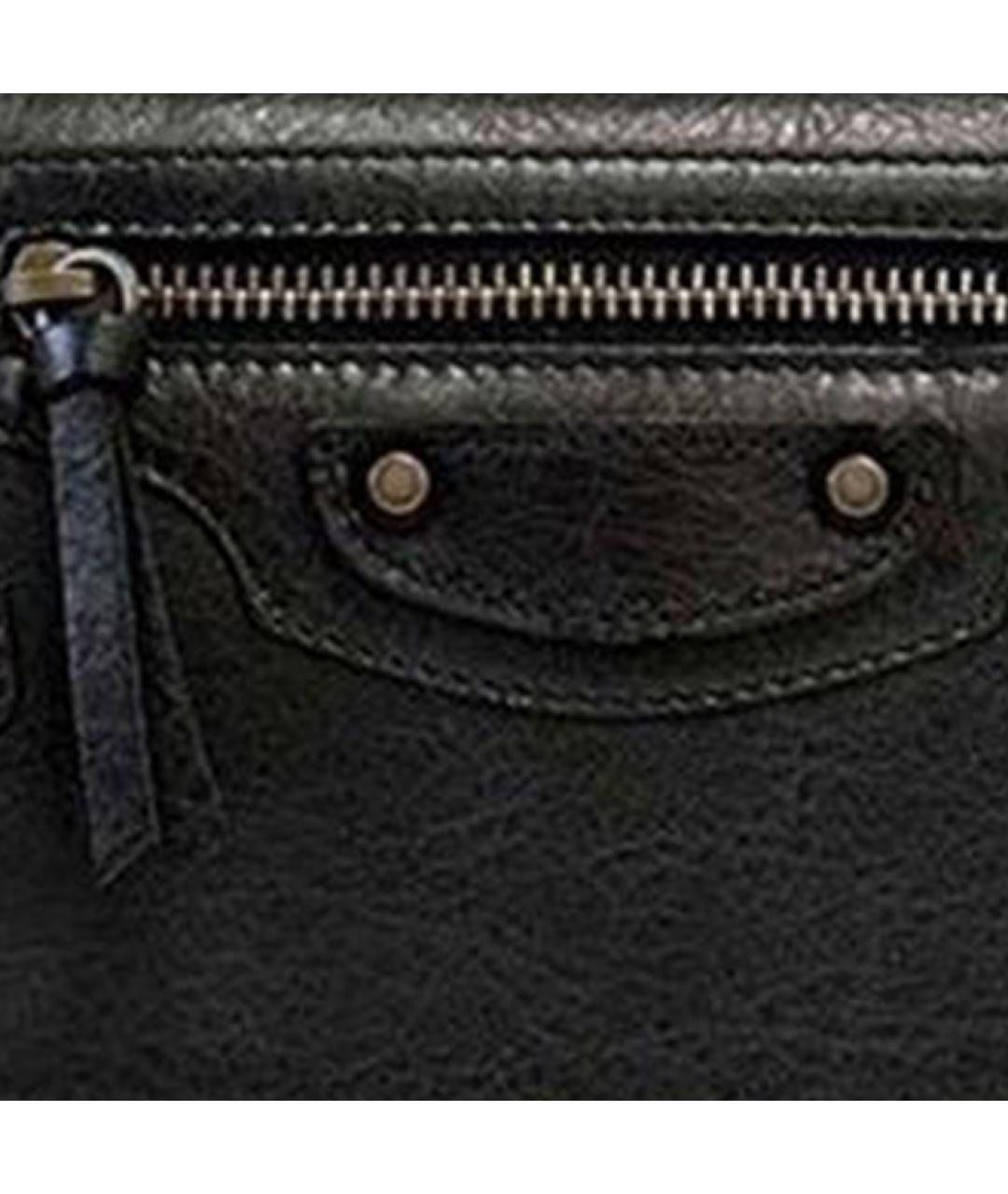 BALENCIAGA Черный кожаный кошелек, фото 5