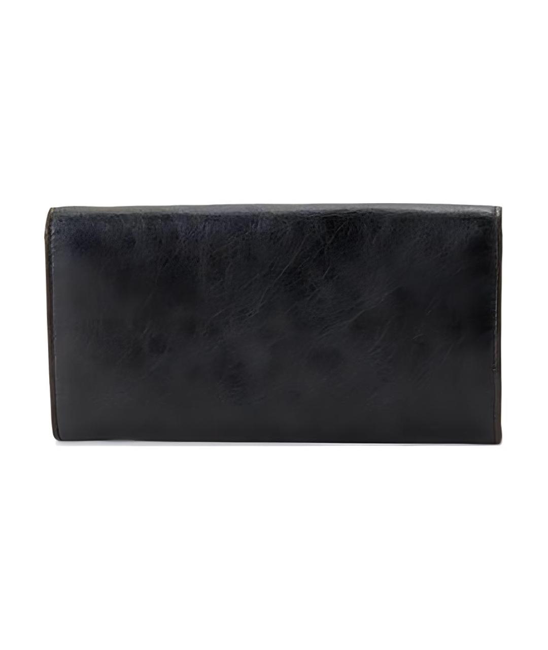 BALENCIAGA Черный кожаный кошелек, фото 2