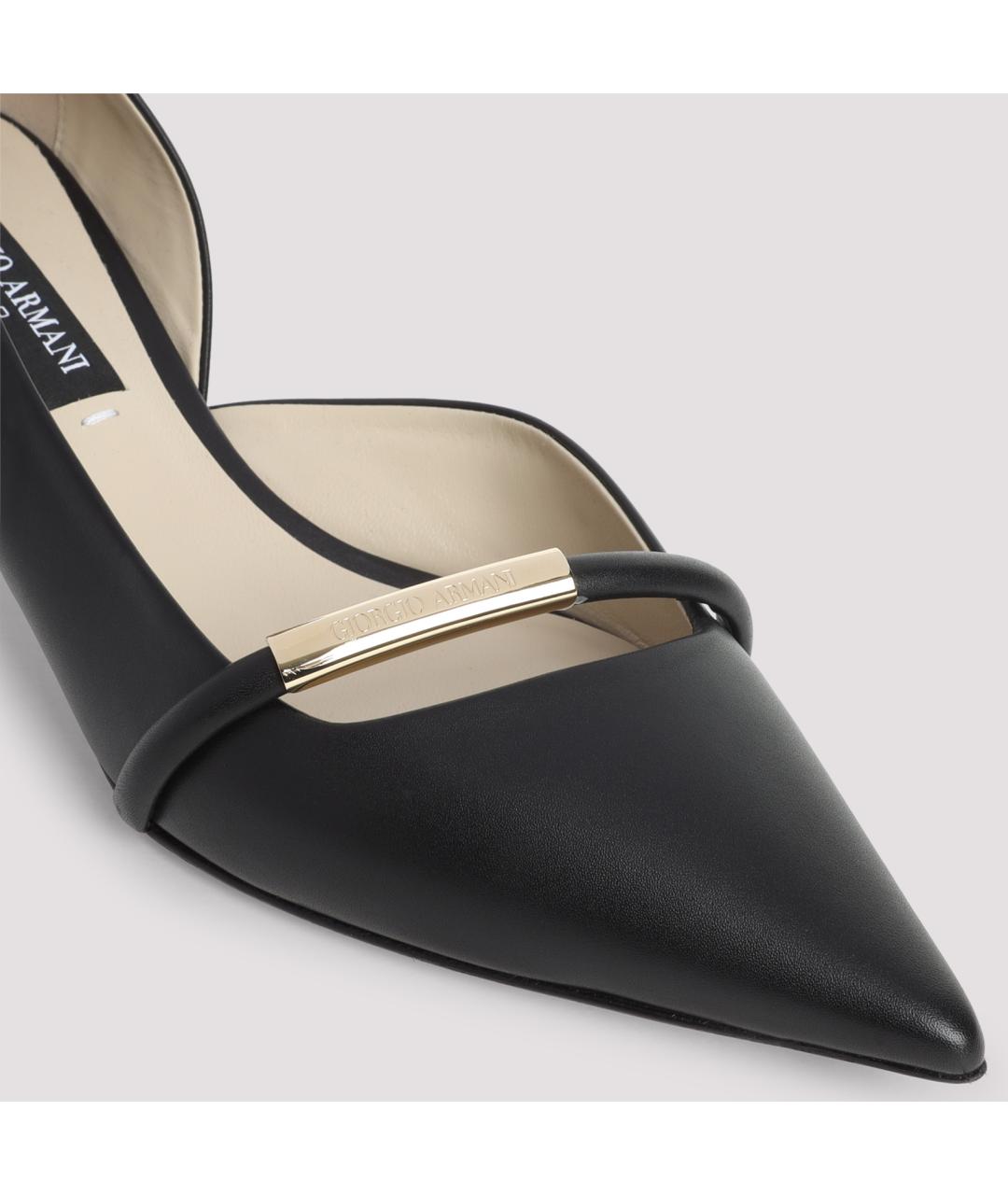 GIORGIO ARMANI Черные кожаные туфли, фото 6
