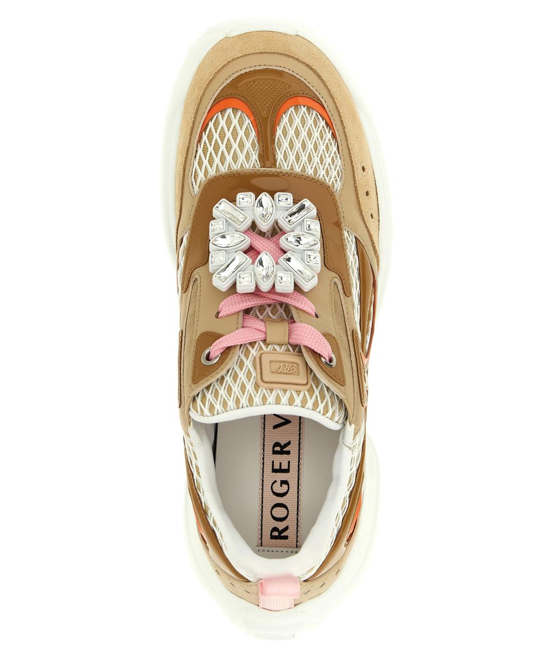 ROGER VIVIER Бежевые замшевые кроссовки, фото 4