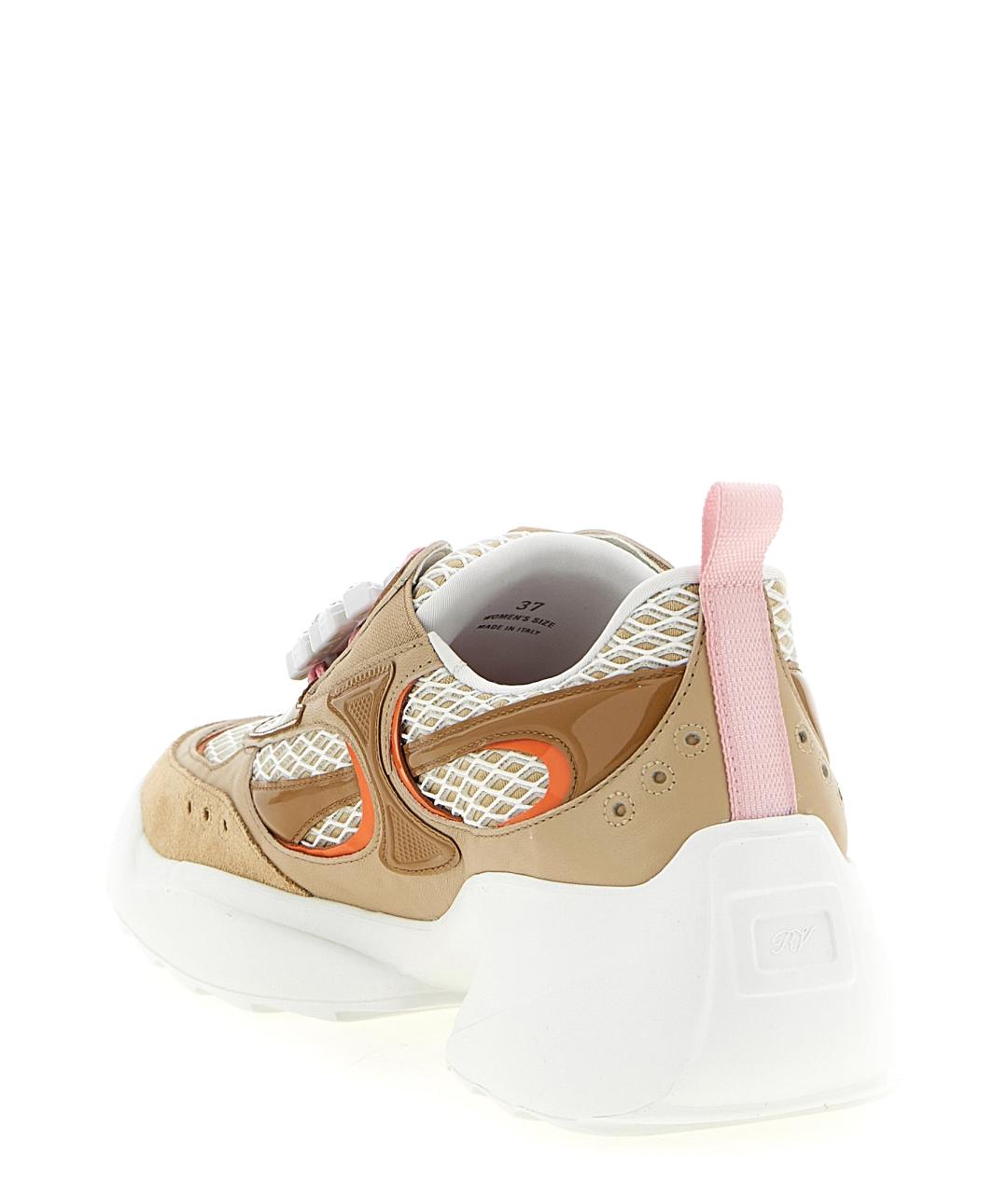 ROGER VIVIER Бежевые замшевые кроссовки, фото 3