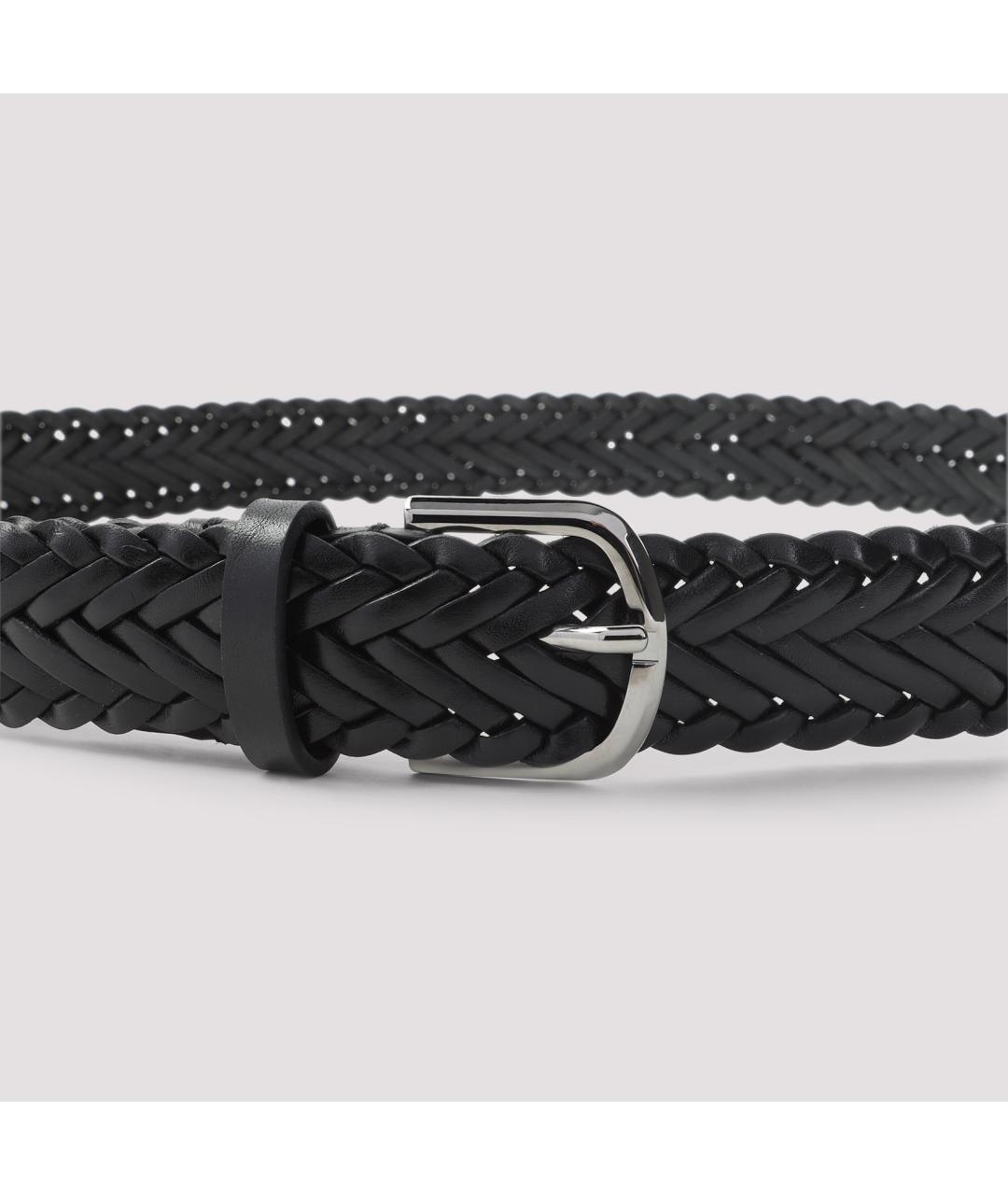 GIORGIO ARMANI Черный кожаный ремень, фото 4