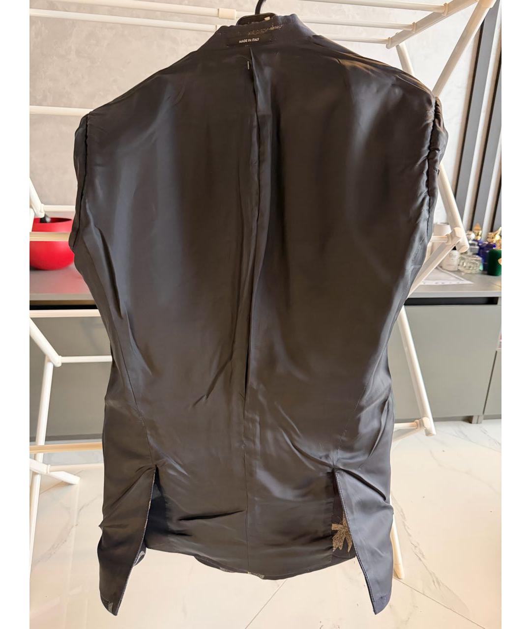 EMPORIO ARMANI Темно-синий полиэстеровый пиджак, фото 3